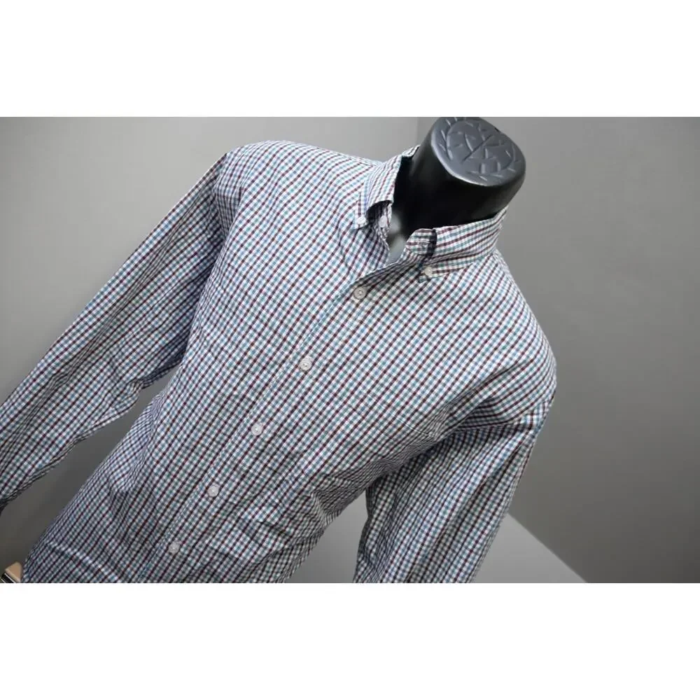 J Crew Dress Shirt Long Sleeve Casual Plaid Button Up Mens Sz‎ Large